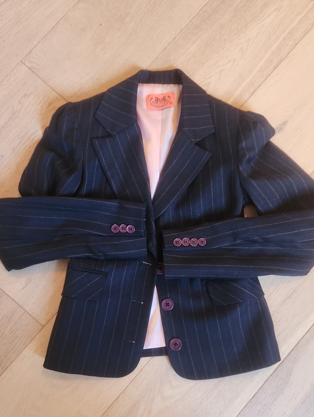 Juicy Couture Men's Navy Pinstripe Blazer